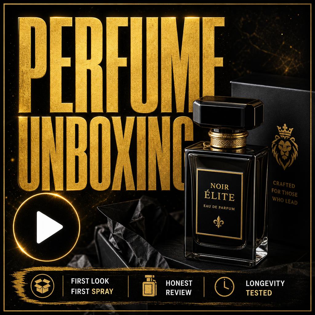 Reel cover — Perfume unboxing cover built to read at thumbnail size.